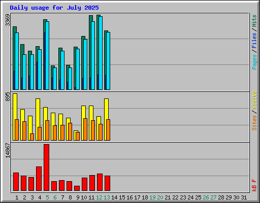 Daily usage for July 2025