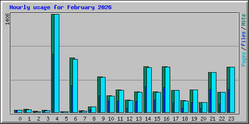 Hourly usage for February 2026